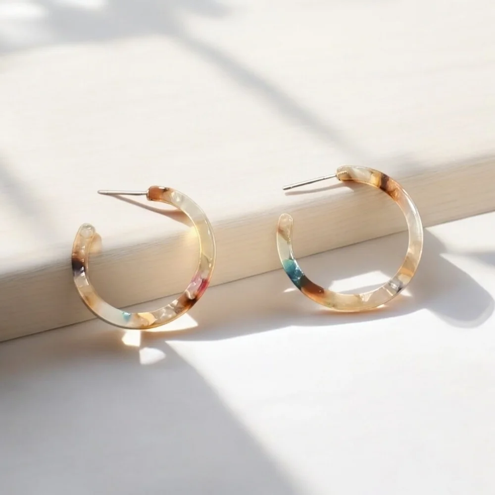 1 LEFT! Acrylic Colorful Hoop Earrings